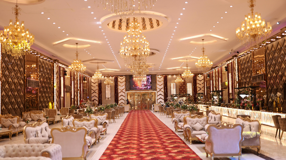 luxurious hotel lobby
